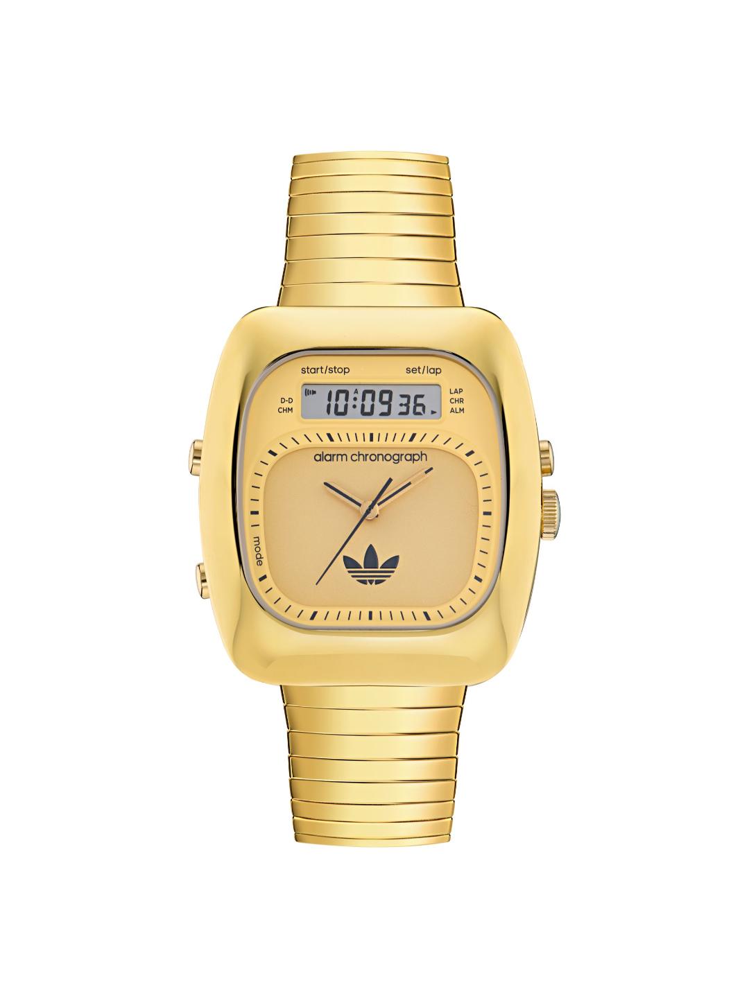 Adidas Originals AO Style Unisex 37 mm Gold-Tone Dial Ani-Digi Watch AOSY25014