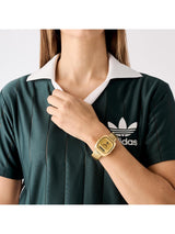 Adidas Originals AO Style Unisex 37 mm Gold-Tone Dial Ani-Digi Watch AOSY25014