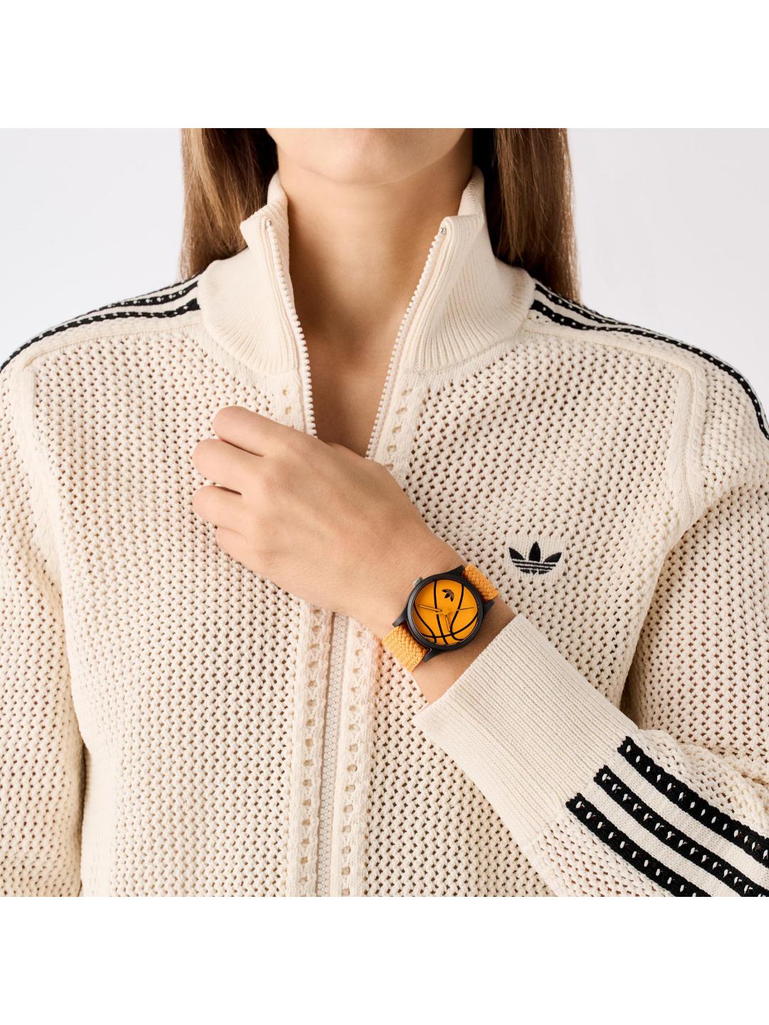 Adidas Originals AO Style Unisex 39 mm Orange Dial Analog Watch AOSY25026