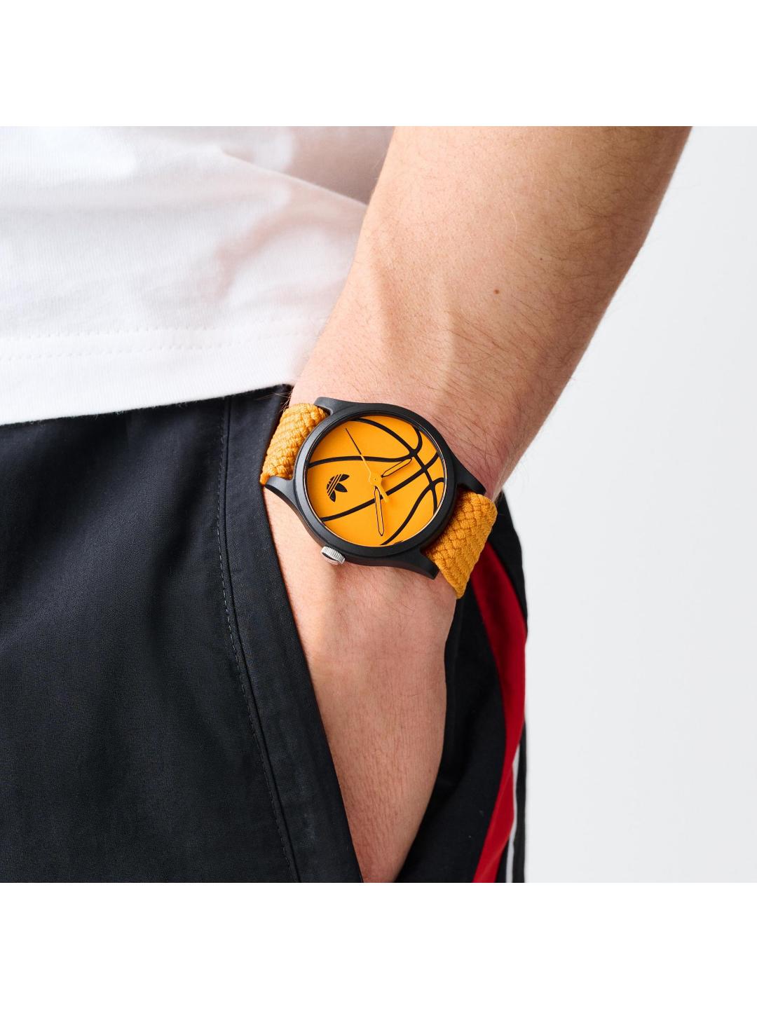 Adidas Originals AO Style Unisex 39 mm Orange Dial Analog Watch AOSY25026