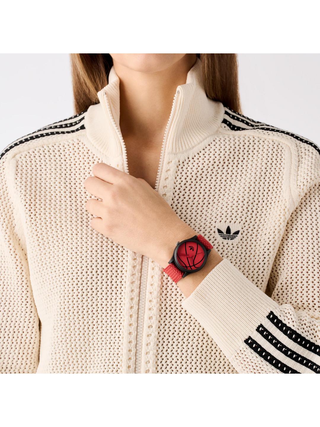 Adidas Originals AO Style Unisex 39 mm Red Dial Analog Watch AOSY25027