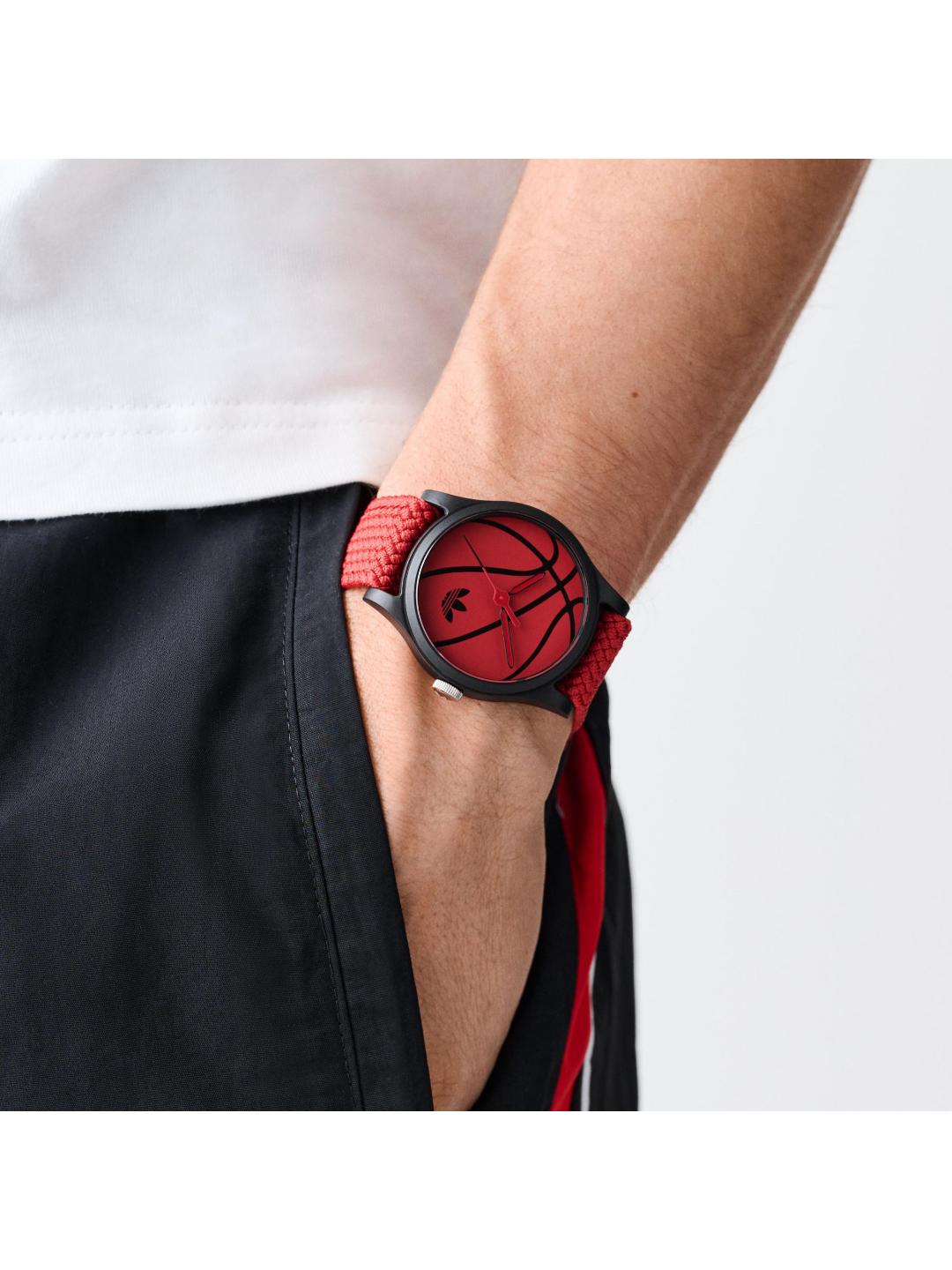 Adidas Originals AO Style Unisex 39 mm Red Dial Analog Watch AOSY25027