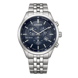 Citizen Eco drive Chronograph 42 mm Blue Dial Men Watch- AT2570-56L