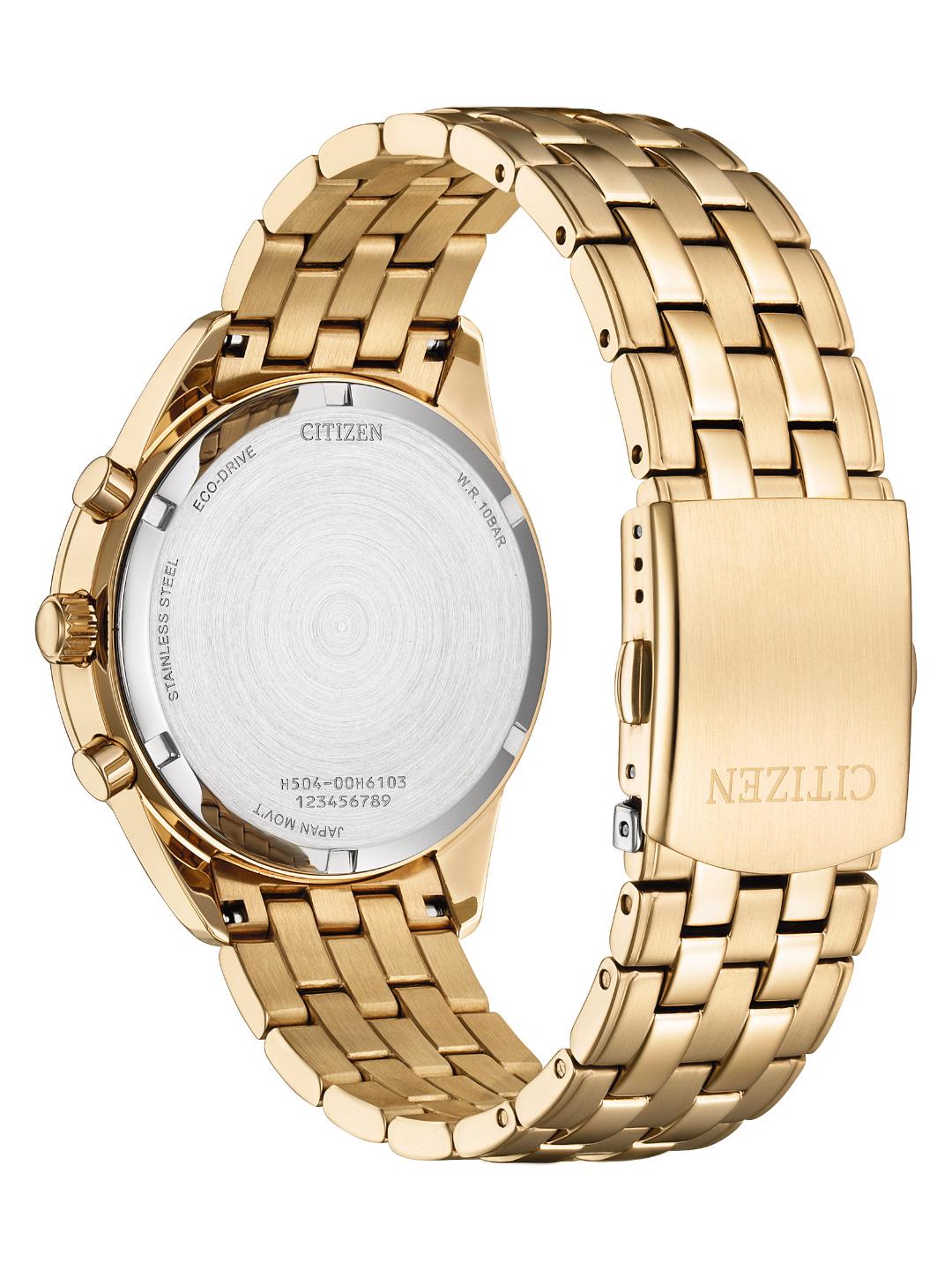 Men Quartz Eco-Drive Green Dial Chronograph Stainless Steel Watch AT2603-59X