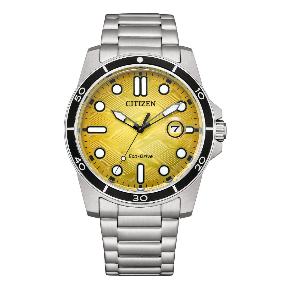 Citizen Eco-Drive 41.5 mm Yellow Dial Men Analog Watch AW1816-89X