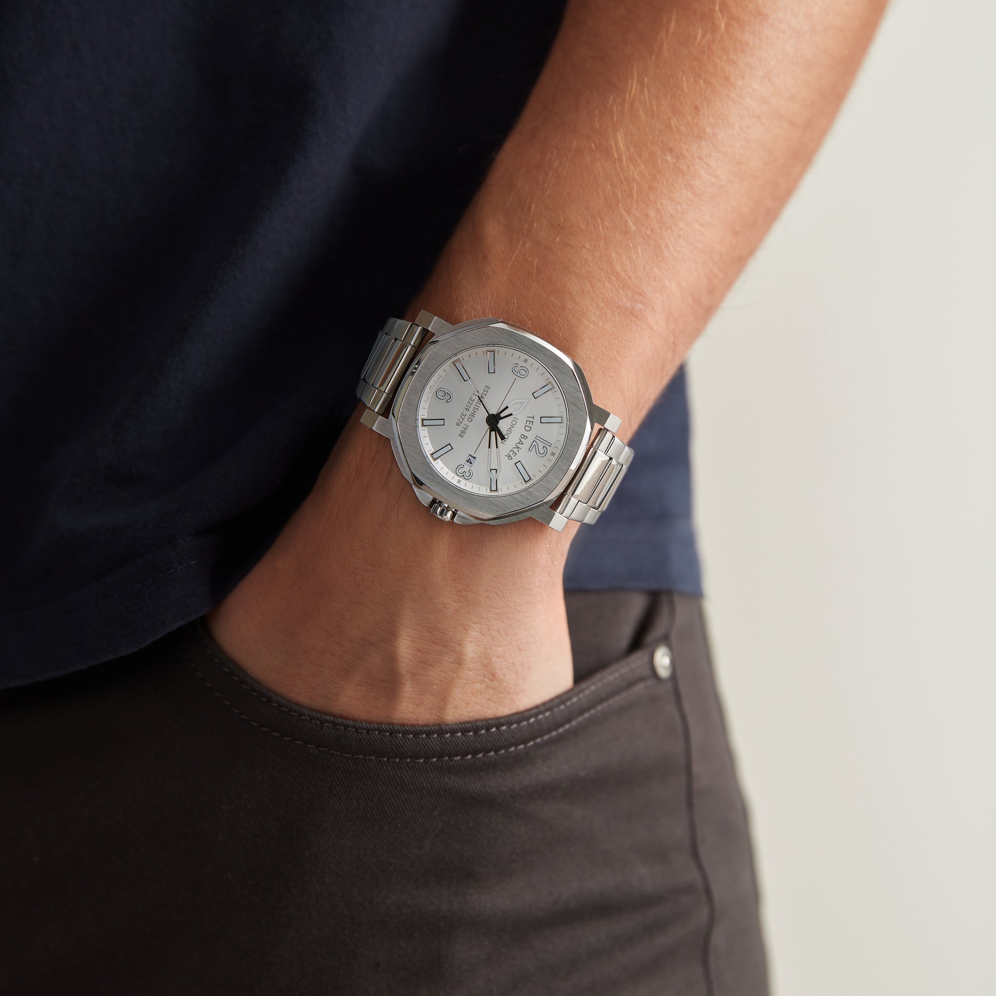 Ted Baker 44 mm White Dial Men Watch BKPACS204