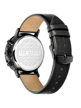 Ted Baker Men 41 mm Quartz Chronograph Analog Black Dial Black Leather Strap Watch BKPBAS201