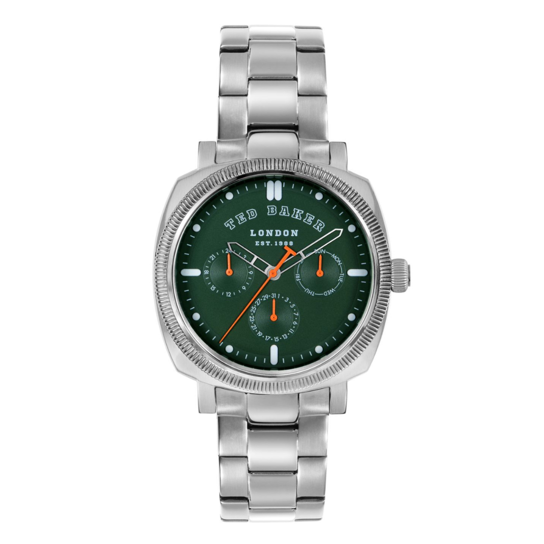 Ted Baker Men 42 mm Quartz Analog Green Dial Stainless Steel Strap Watch BKPCNS314