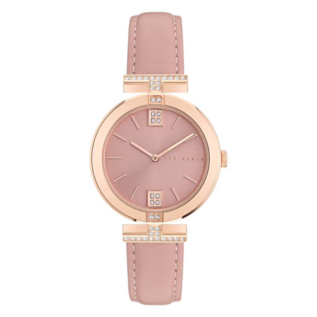Ted Baker Women 36 mm Quartz Analog Pink Dial Pink Leather Strap Watch BKPDAF302