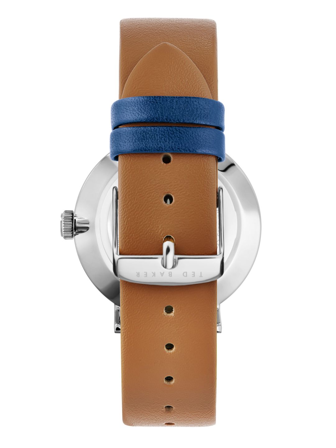 Ted Baker Men 41 mm Quartz Analog Blue Dial Brown Leather Strap Watch BKPDPS301