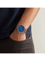 Ted Baker Men 41 mm Quartz Analog Blue Dial Brown Leather Strap Watch BKPDPS301