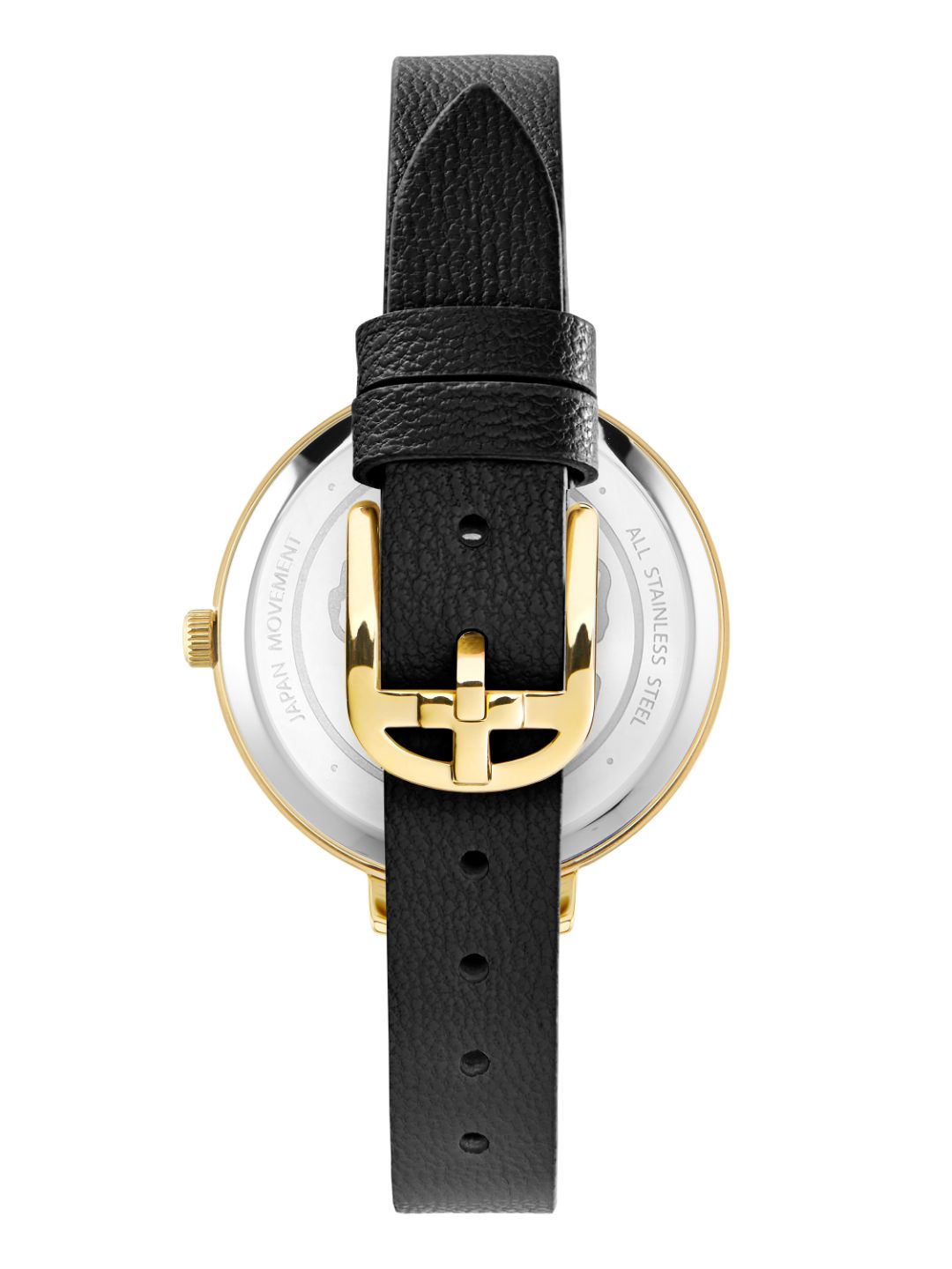 Ted Baker Women 35 mm Quartz Analog Gold Dial Black Leather Strap Watch BKPDSS300
