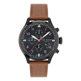 Ted Baker watch with brown leather strap on a white background