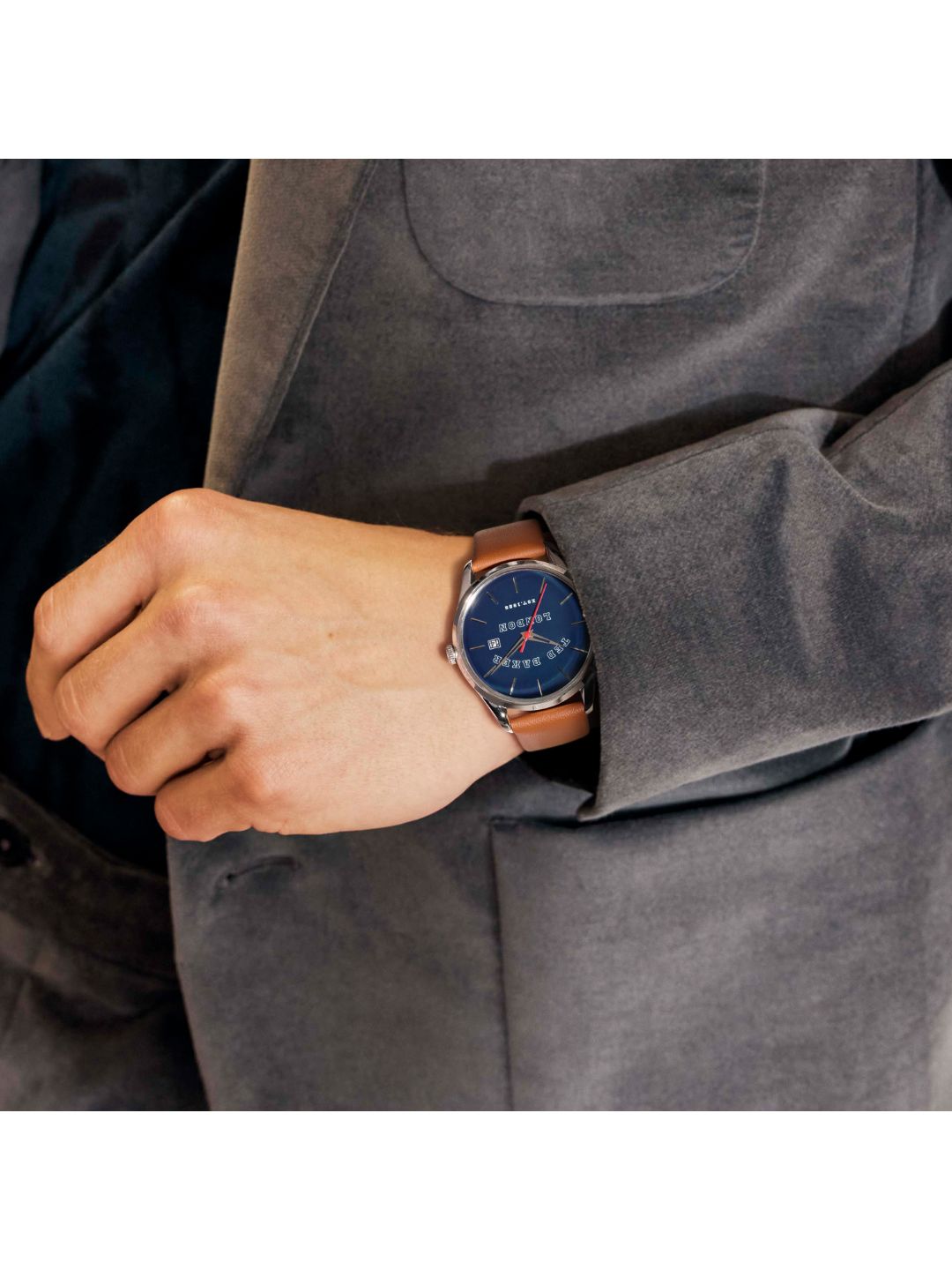 Ted Baker Men 40 mm Quartz Analog Blue Dial Tan Leather Strap Watch BKPLTF207
