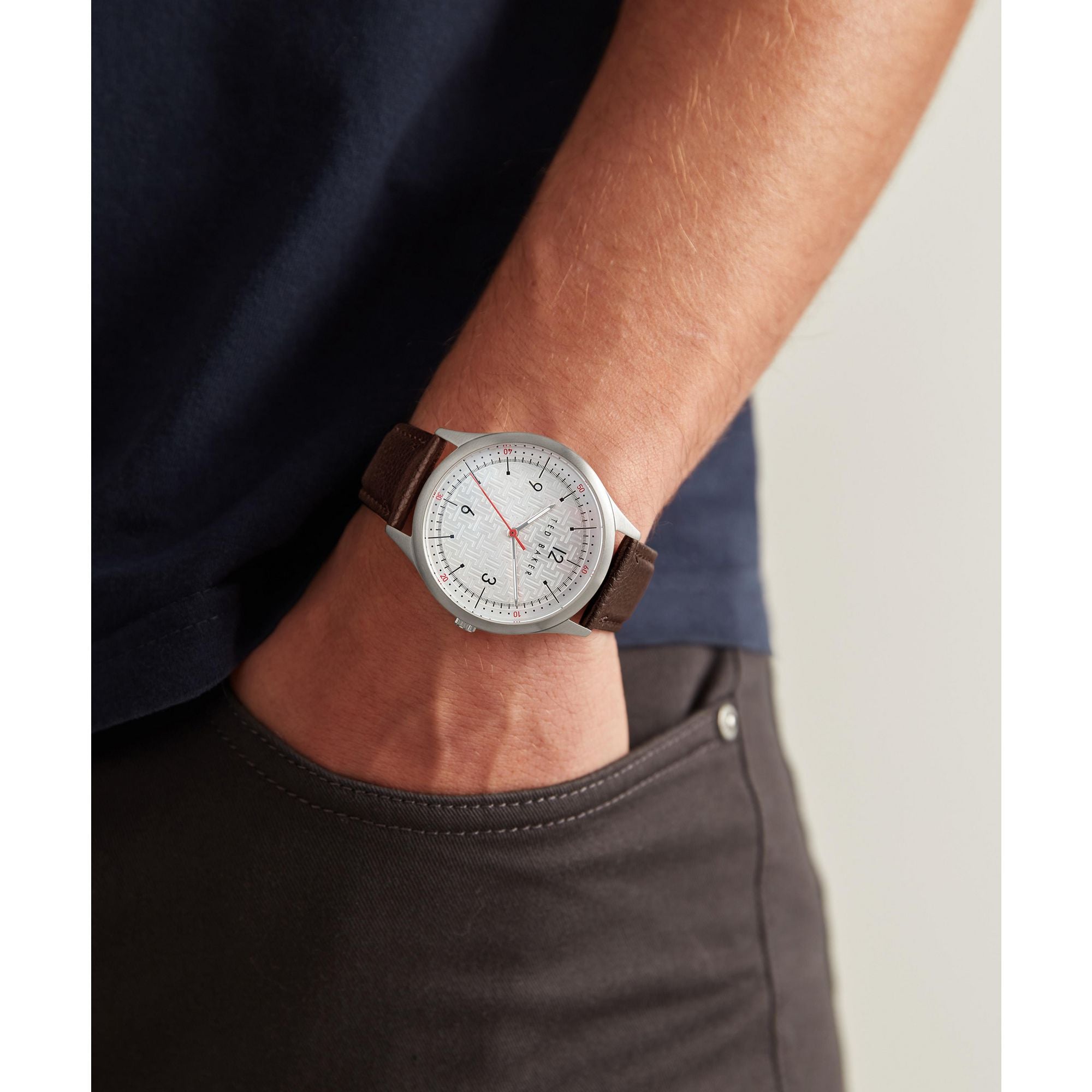 Ted Baker Silver Tone Dial Men Watch BKPMHS112