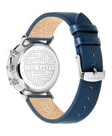 Ted Baker Men 41 mm Quartz Chronograph Analog Blue Dial Blue Leather Strap Watch BKPMMF127