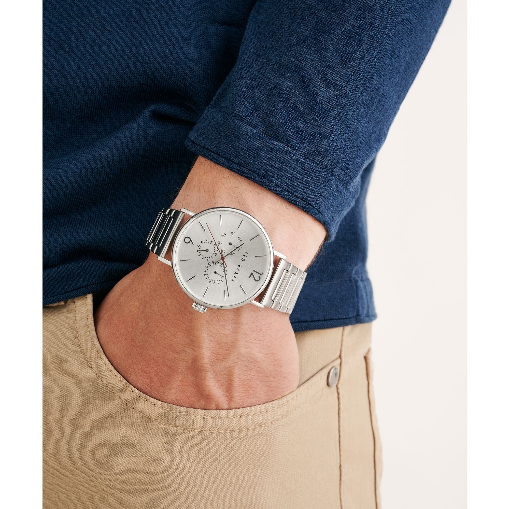 Ted Baker Silver Tone Dial Men Watch BKPPGF304