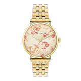 Ted Baker Women 37 mm Quartz Analog Beige Dial Gold Stainless Steel Strap Watch BKPPHF208