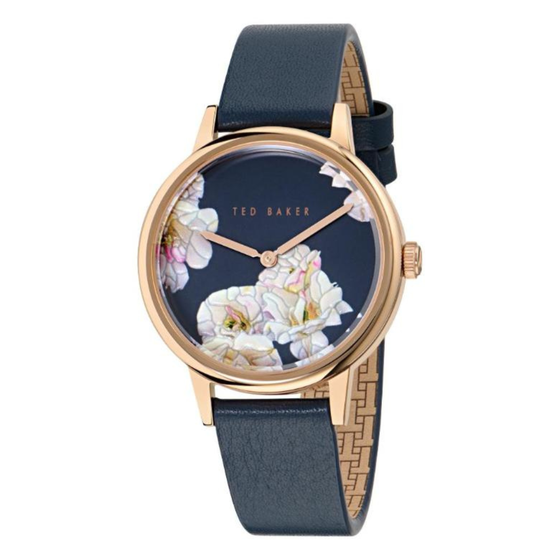 Ted Baker watch with floral design on a navy background