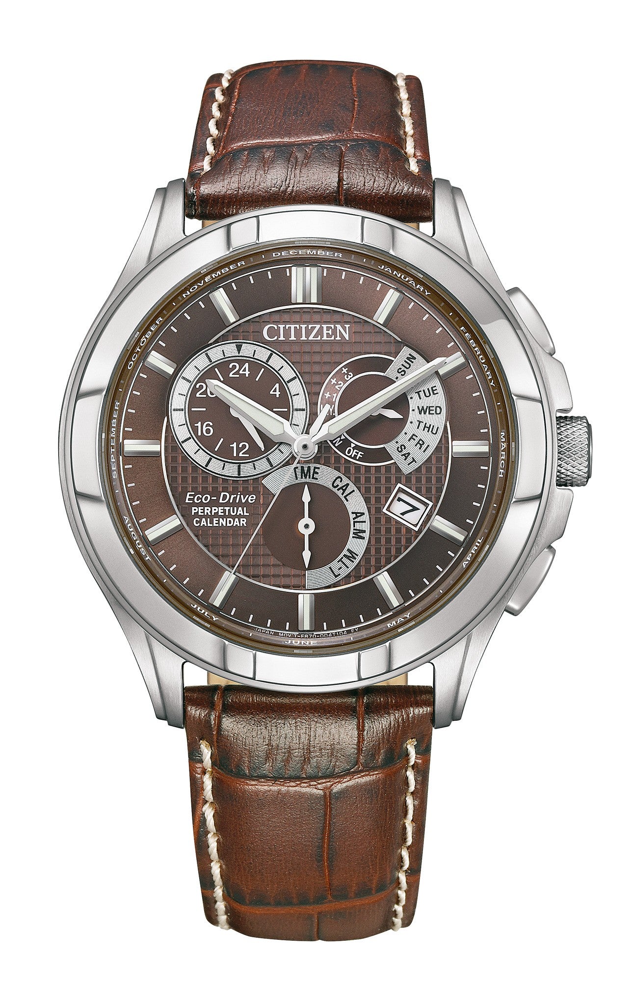 Citizen Eco drive Perpetual calender 42 mm Brown Dial Men Watch- BL8160-07X