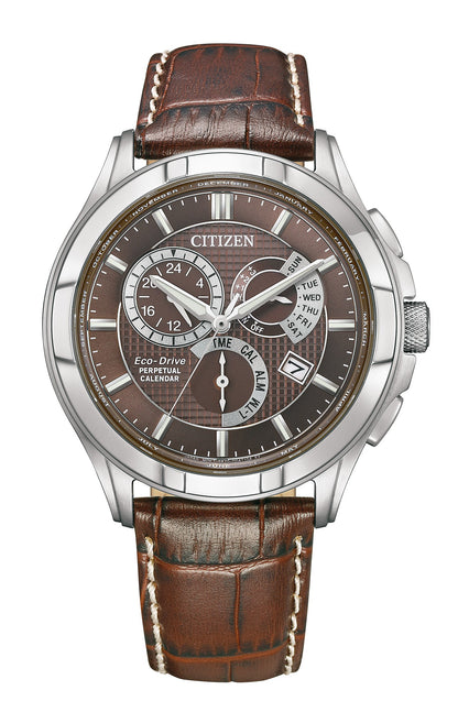 Citizen Eco drive Perpetual calender 42 mm Brown Dial Men Watch- BL8160-07X