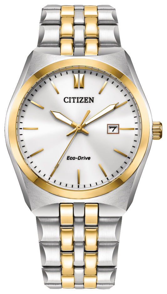 Citizen Corso - Eco drive 3 hands 38 mm White Dial Men Watch- BM7334-58B