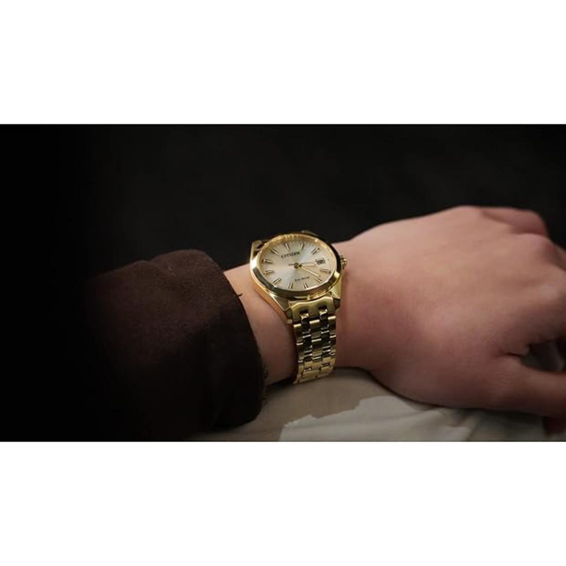 Citizen Men Eco-Drive Gold Dial Classic Peyton Watch - BM7532-54P