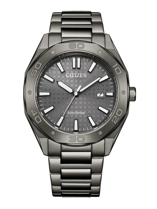 Citizen Men 41 mm Size Gray Dial Eco-Drive Watch- BM7637-81H