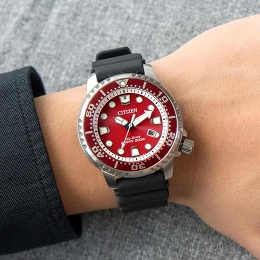 Citizen Eco-Drive 44 mm Promaster Diver Red Dial Men Watch - BN0159-15X