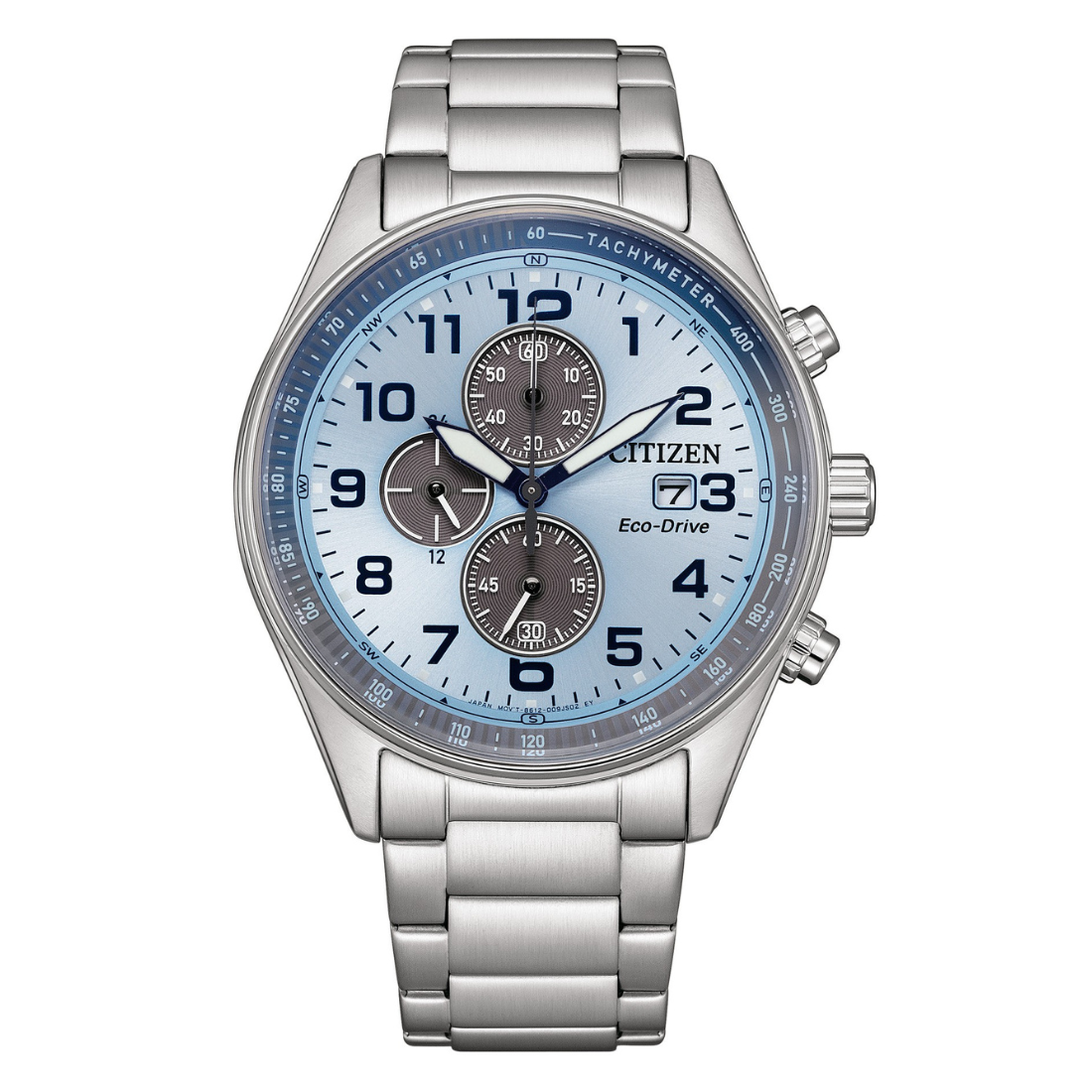 Citizen Eco drive Chronograph 43 mm Light Blue Dial Men Watch- CA0770-72M