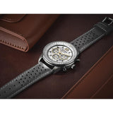 Citizen Men's Eco-Drive Sport Casual Watch, Gray Leather Strap, Silver-Tone Dial, Chronograph CA4500-24H