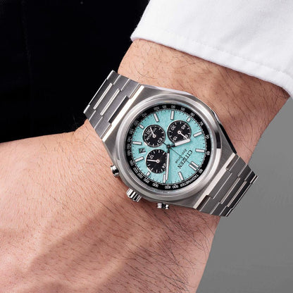 Citizen Zenshin 42.5 mm Light Blue Dial Eco-Drive Men Watch- CA4610-85M