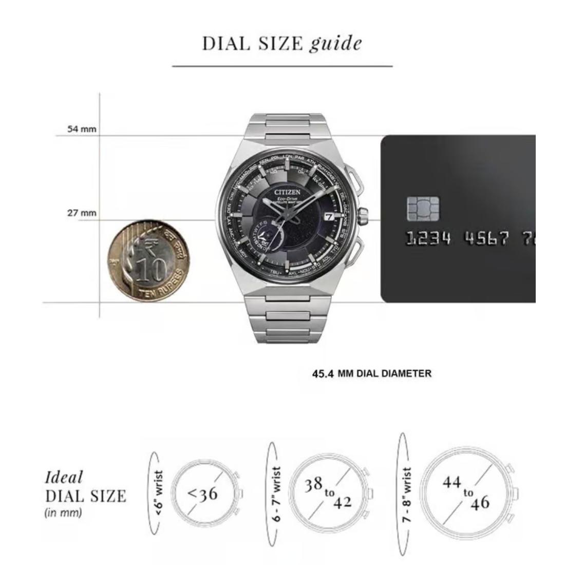 Citizen Satellite Wave X 45.4 mm Black Dial Men Watch- CC3097-52E
