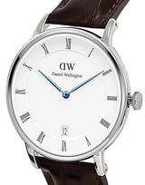 Daniel Wellington Women 34 mm Quartz Analog White Dial Brown Leather Strap Watch DW00100097