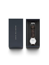 Daniel Wellington Women 34 mm Quartz Analog White Dial Brown Leather Strap Watch DW00100097