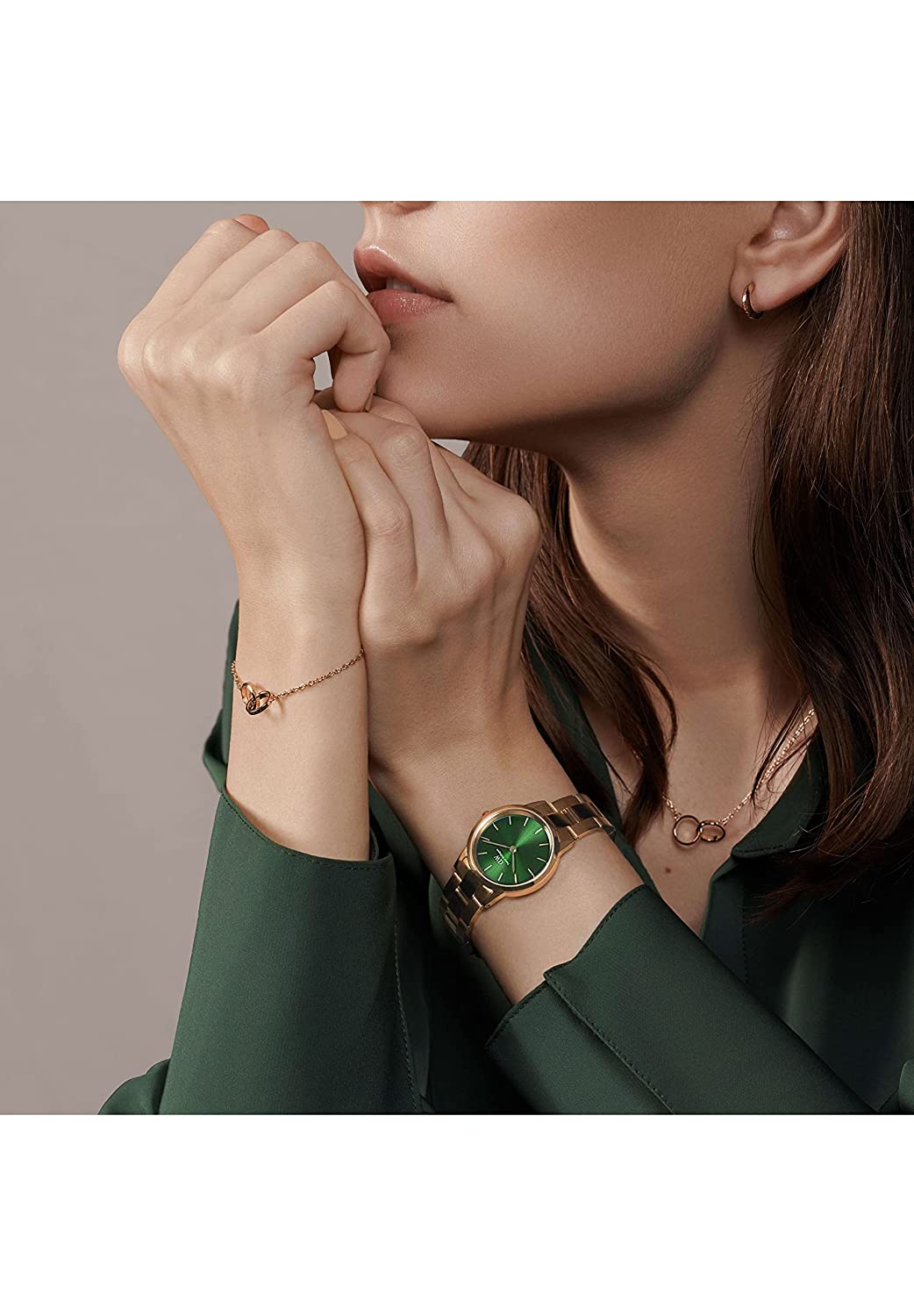 Daniel Wellington Green Dial Women Analogue Watch DW00100421