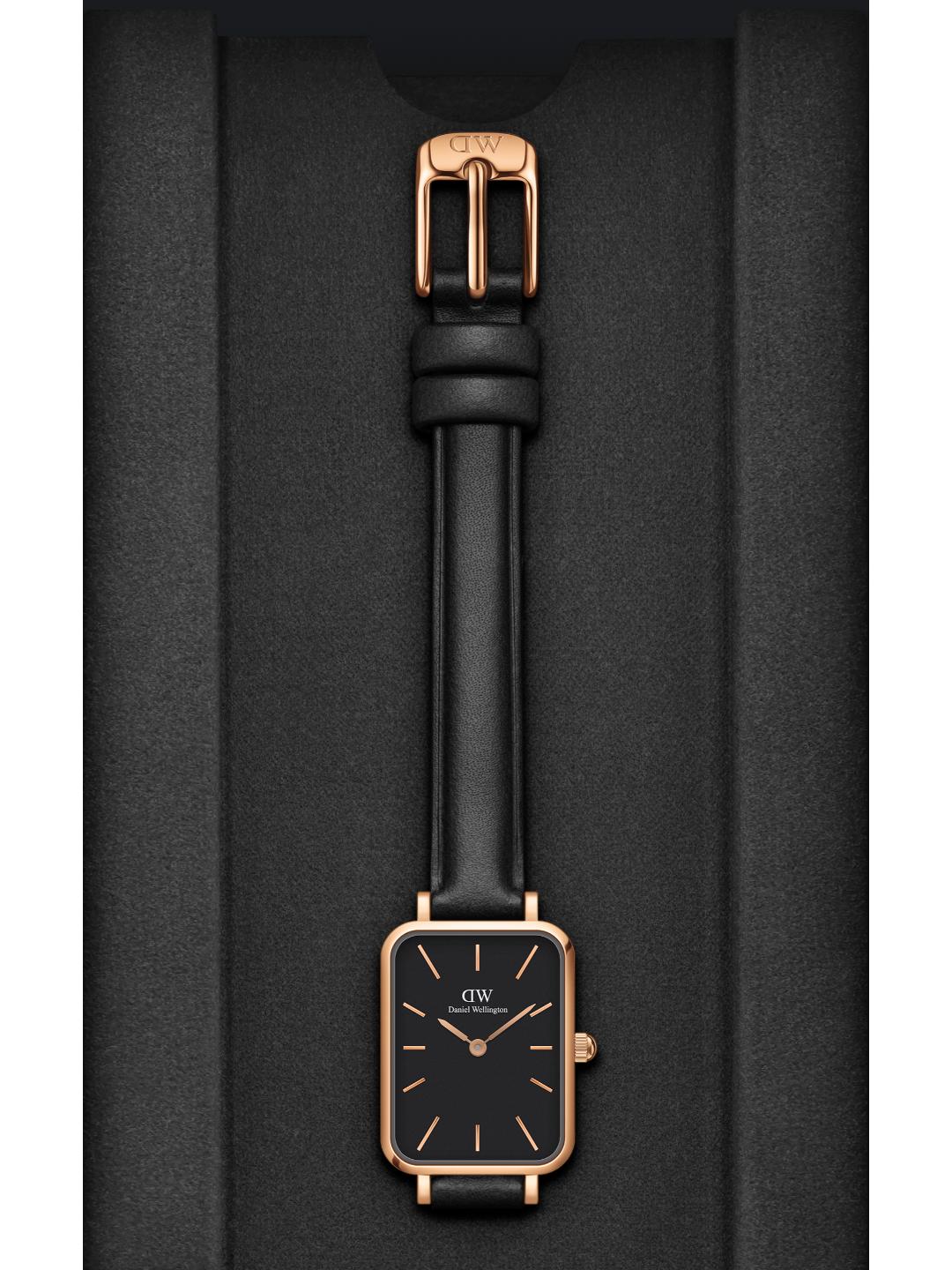 Daniel Wellington Quadro 20x26mm Black Dial Women Analog Watch DW00100435