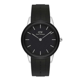 Black Daniel Wellington watch with a white background