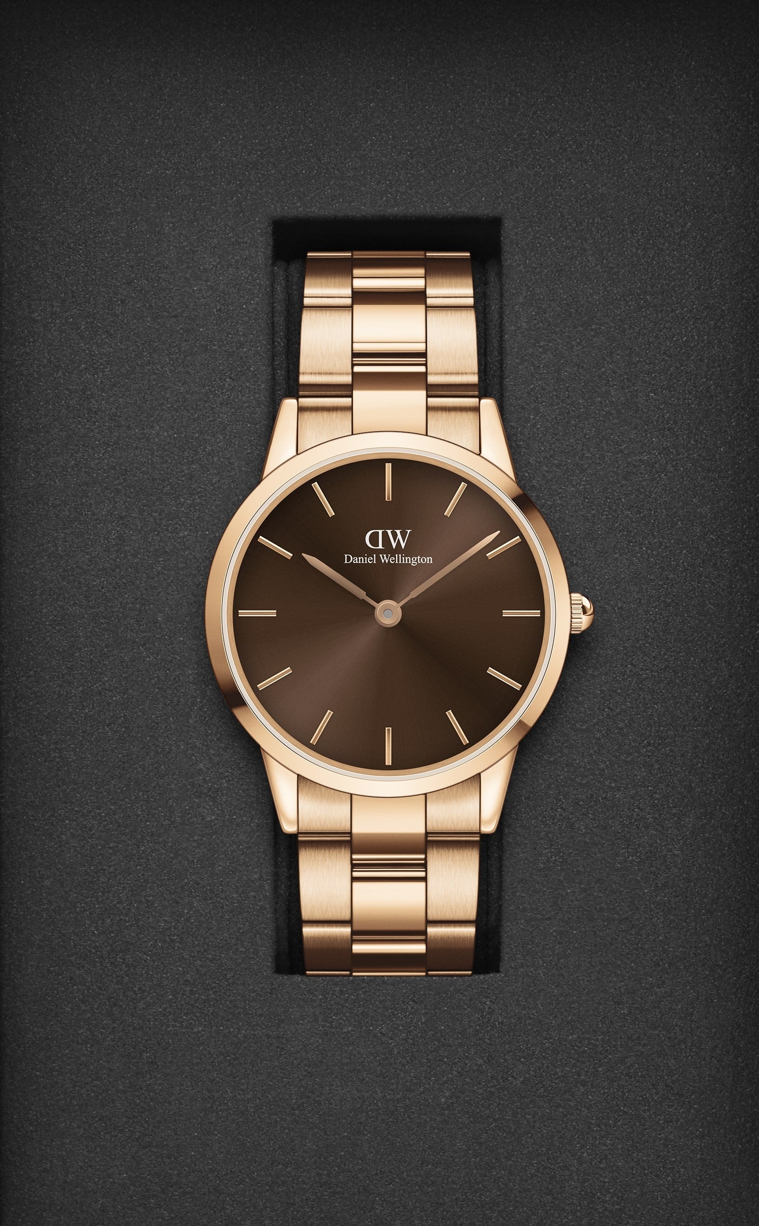 Daniel Wellington Iconic 40 mm Brown Dial Men Analogue Watch  DW00100460