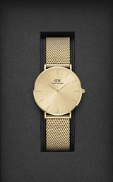 Daniel Wellington Petite 36 mm Gold Dial Unisex Analogue Watch  DW00100475