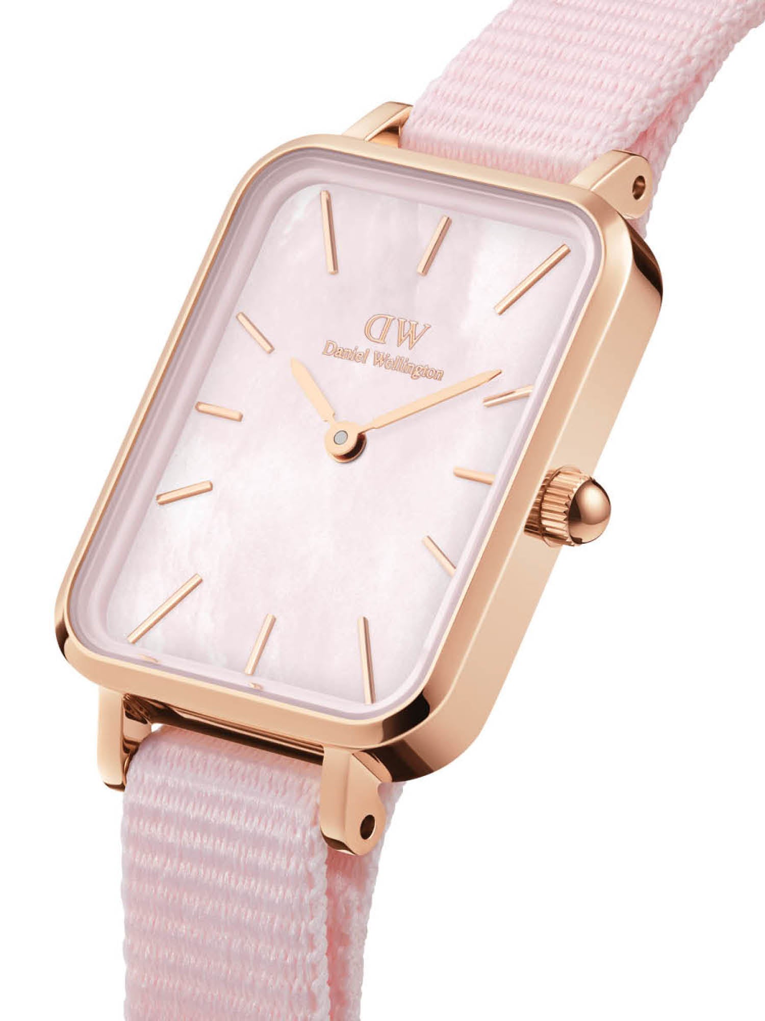 Daniel Wellington Quadro 20x26 mm Pink Rectangle Dial Women Watch  DW00100509