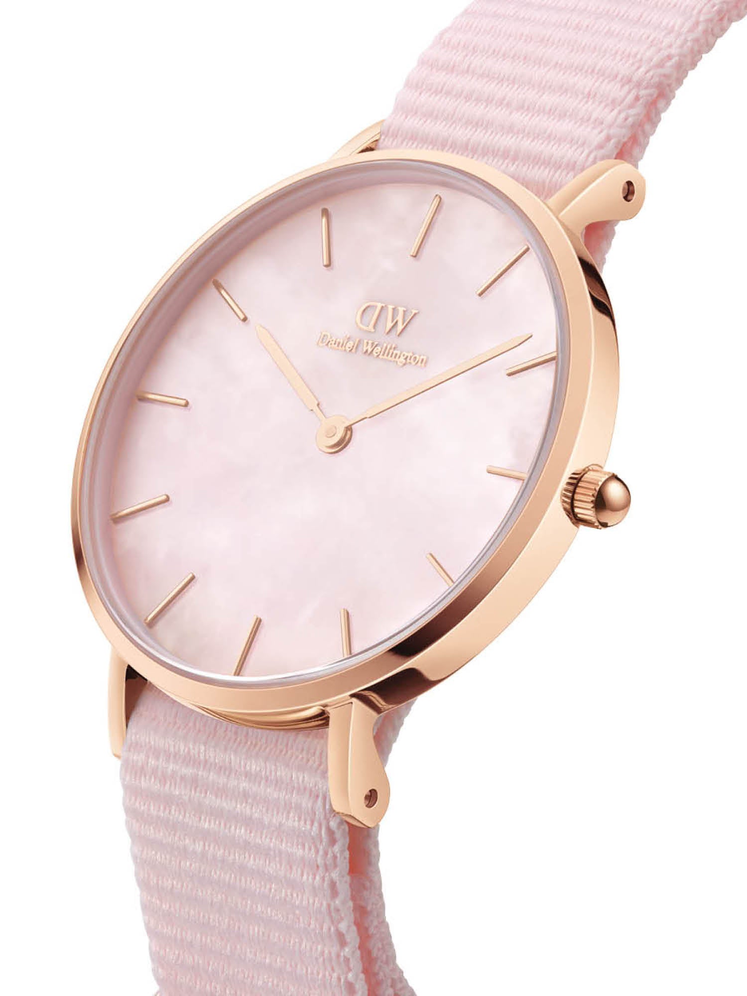 Daniel Wellington Mother of Pearl Pink Dial Women Analogue Watch  DW00100512