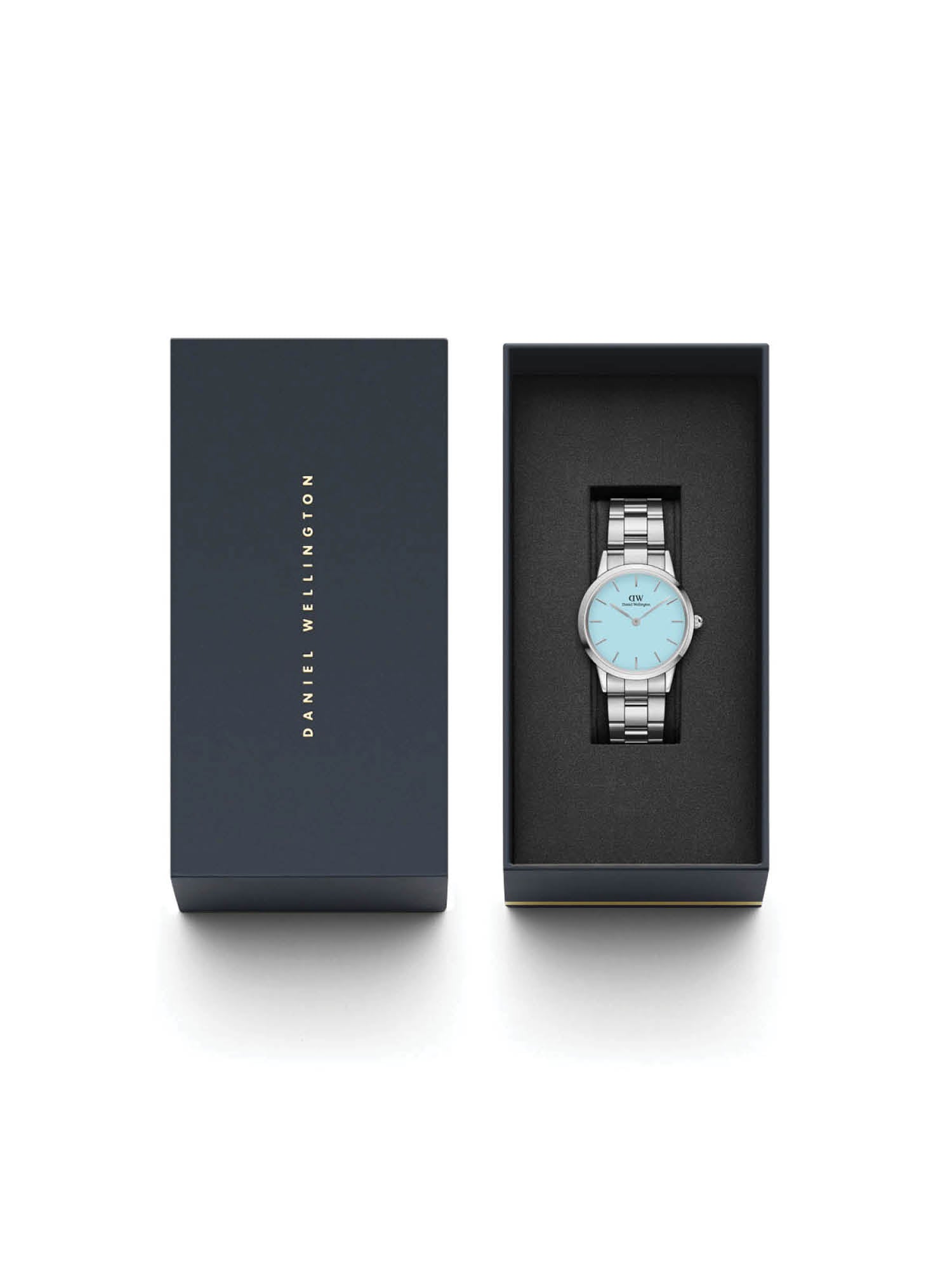 Daniel Wellington Iconic Link 32 mm Blue Dial Women Analogue Watch  DW00100541