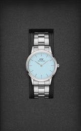 Daniel Wellington Iconic Link 32 mm Blue Dial Women Analogue Watch  DW00100541