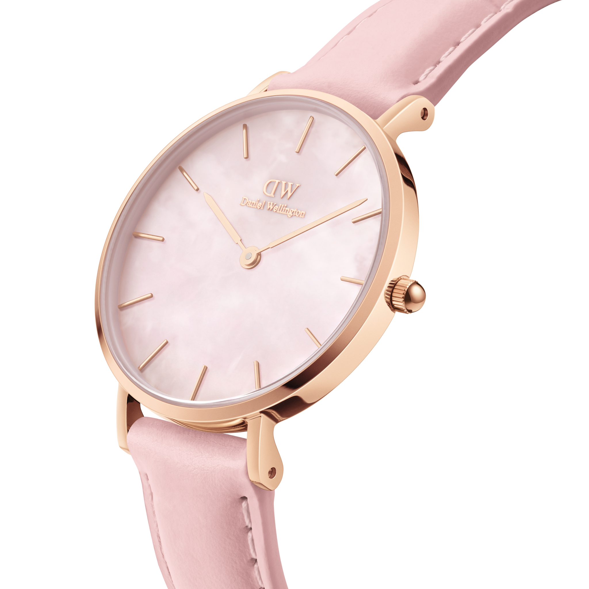 Daniel Wellington Mother of Pearl Pink Dial Women Analogue Watch  DW00100633