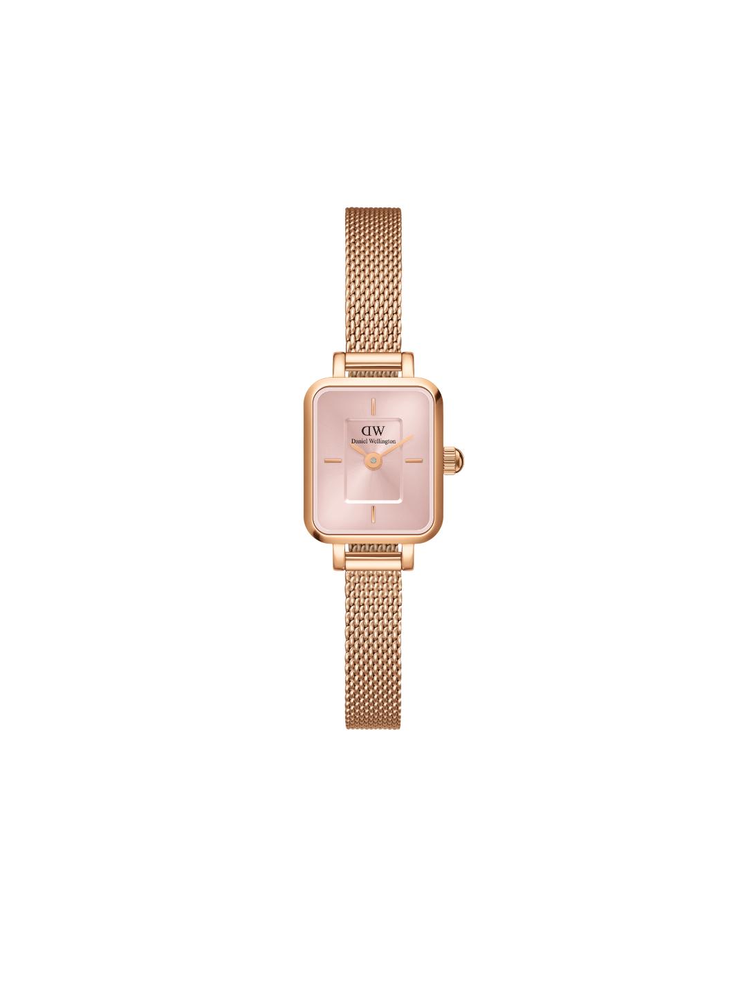 Daniel Wellington Quadro 15.4x18.2mm Pink Dial Women Analog Watch DW00100650