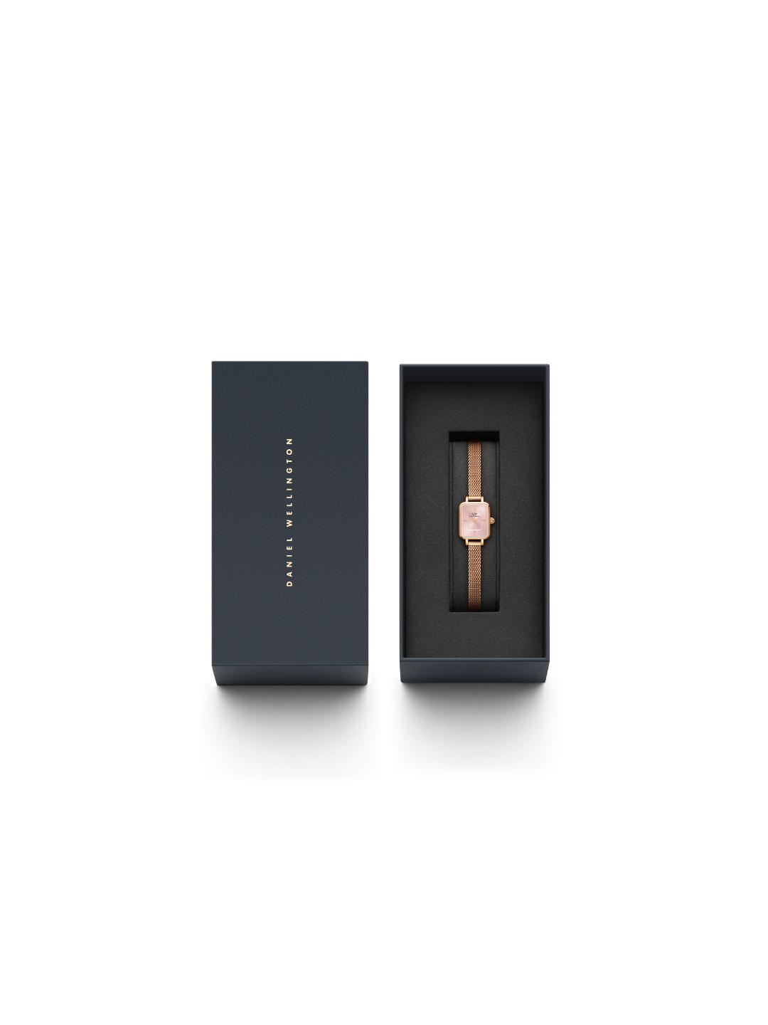 Daniel Wellington Quadro 15.4x18.2mm Pink Dial Women Analog Watch DW00100650