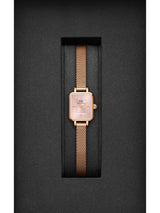 Daniel Wellington Quadro 15.4x18.2mm Pink Dial Women Analog Watch DW00100650