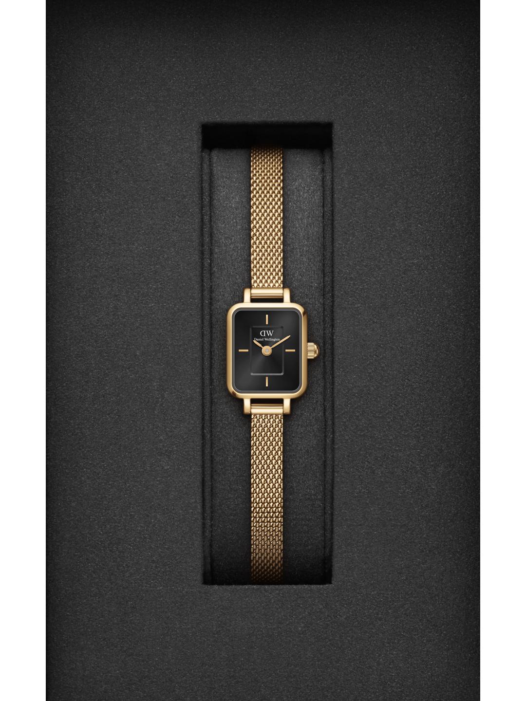 Daniel Wellington Quadro 15.4x18.2mm Black Dial Women Analog Watch DW00100652