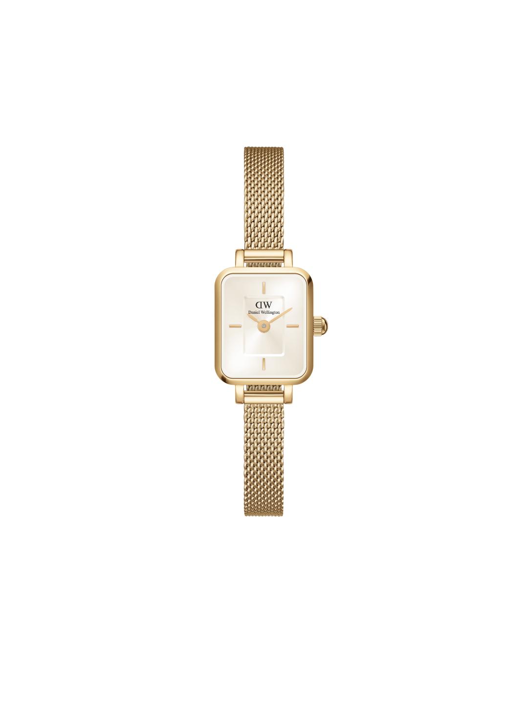 Daniel Wellington Quadro 15.4x18.2mm Gold Dial Women Analog Watch DW00100656